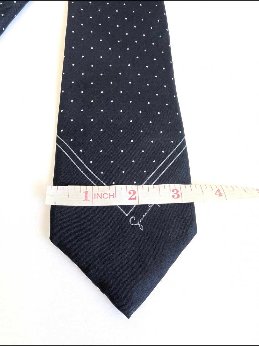 Givenchy Gentlemen Paris Navy Polka Dot Silk Tie